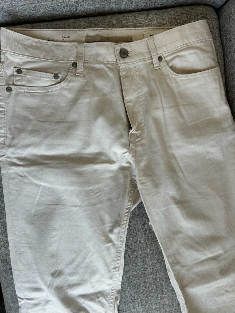 Banana Republic White Stretch Chinos